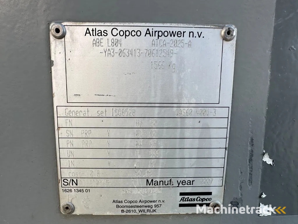 Atlas Copco QAS 60 Perkins Stamford 60 kVA Silent Rental generatorset