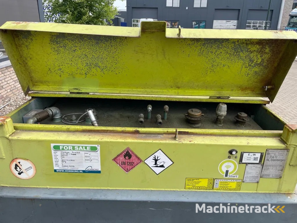 Kiwa IBC Steenbergen 2000 liter Dieseltank met Handpomp Milieutank