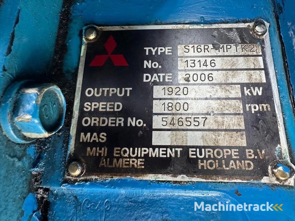 Mitsubishi S16R - MPTK2 Alconza 2322 kVA Marine generatorset