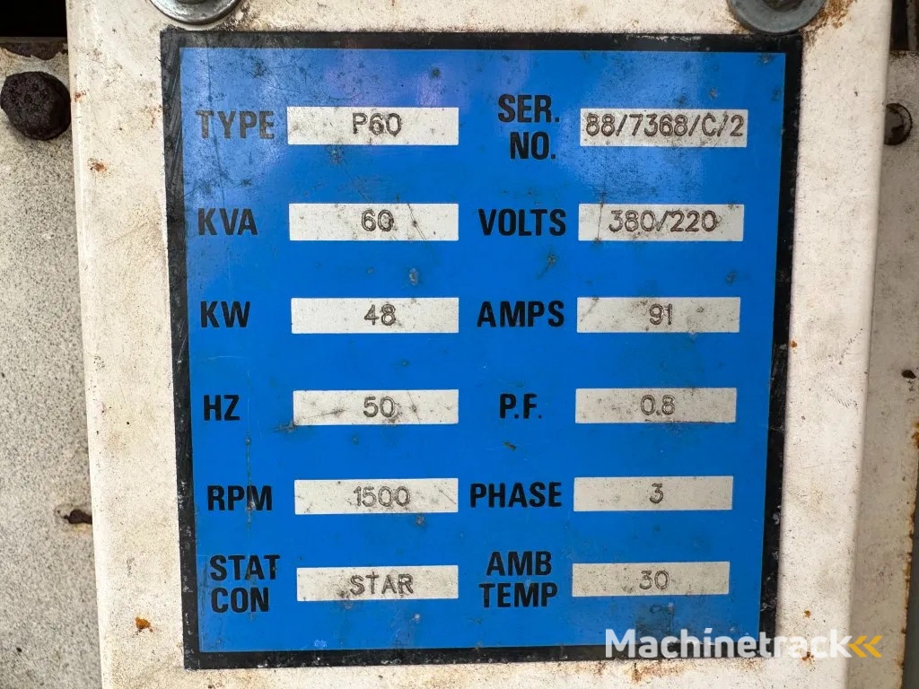 Perkins T4.236 FG Wilson Stamford 60 kVA Silent generatorset