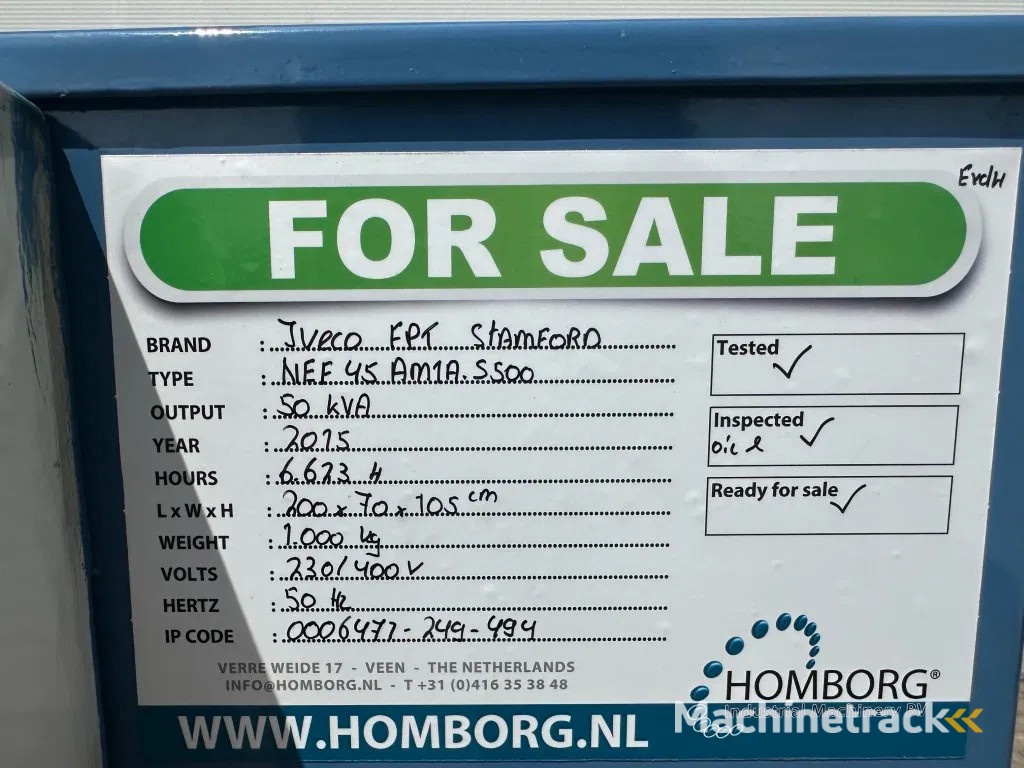 Iveco FPT NEF 45 AM1A.S500 Stamford 50 kVA generatorset