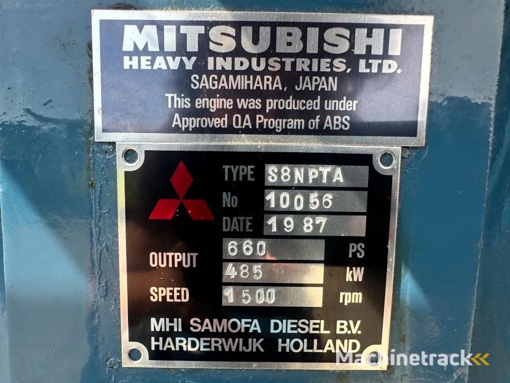 Mitsubishi S8NPTA 510 kVA Marine generatorset as New ! 182 hours !