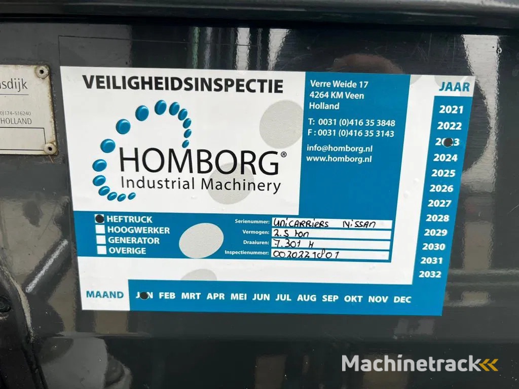 Nissan Nissan Uni Carriers 2.5 ton diesel Y1D2A25Q Nissan 2.5 ton Duplex Sideshift Diesel Heftruck