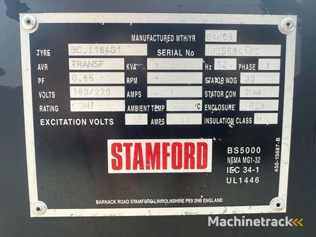John Deere 3029 Stamford 30 kVA generatorset