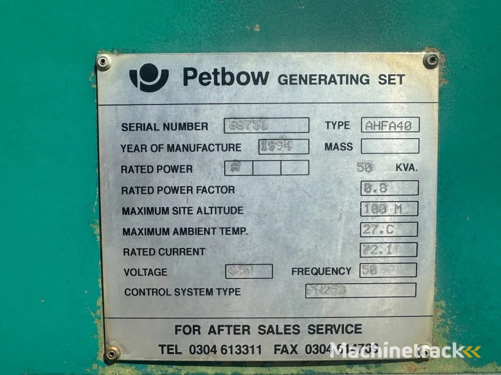 Iveco 7450 I 5.05 Petbow 50 kVA Silent noodstroom generatorset met automatische netovername ATS