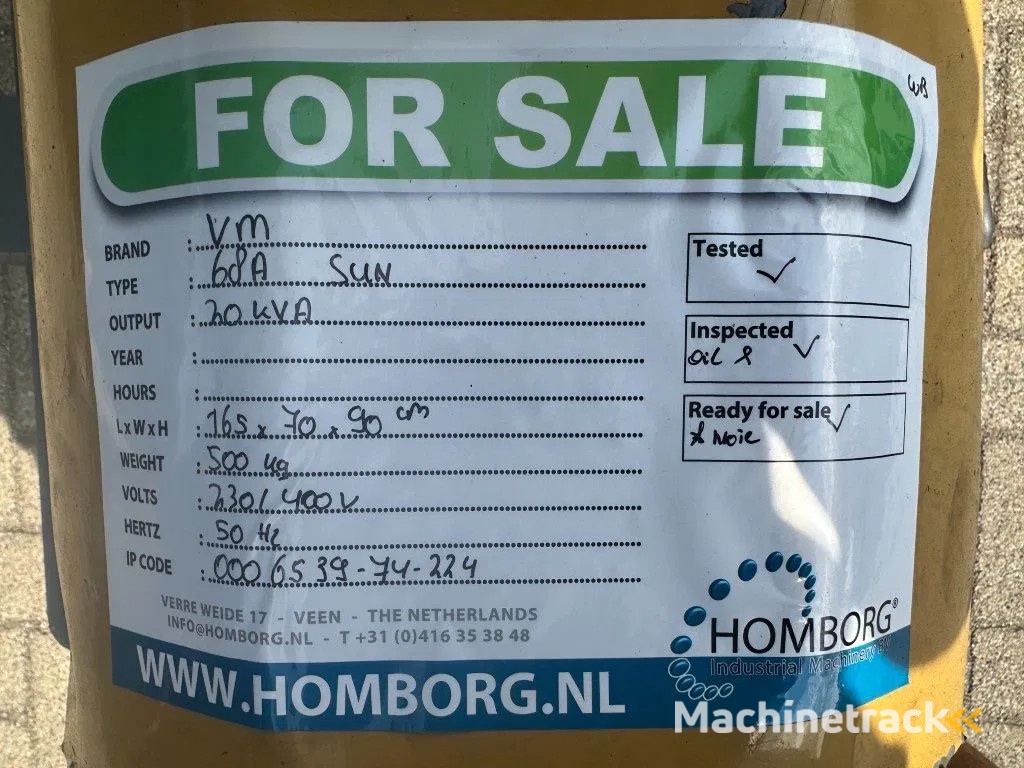 VM 68A SUN 20 kVA generatorset