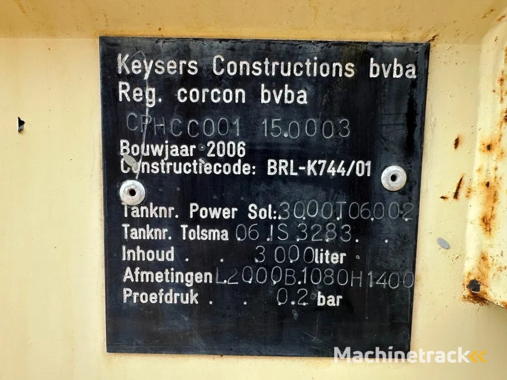 Tolsma Kiwa IBC 3000 liter Dieseltank Milieutank