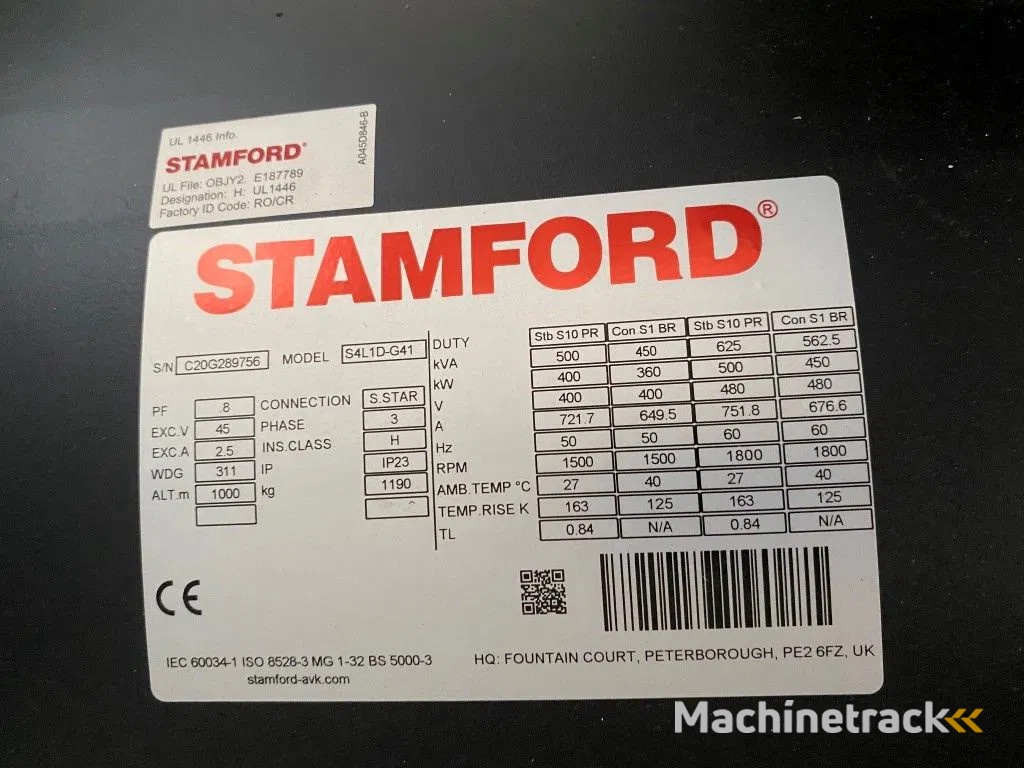 Volvo TAD 1344 GE Stamford 450 kVA Supersilent generatorset New !