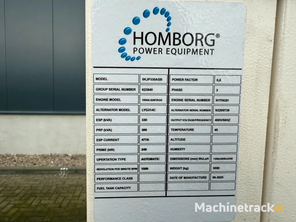 Perkins 1506A - E88TAG5 Silent 330 kVA Noodstroom generatorset aggregaat New !