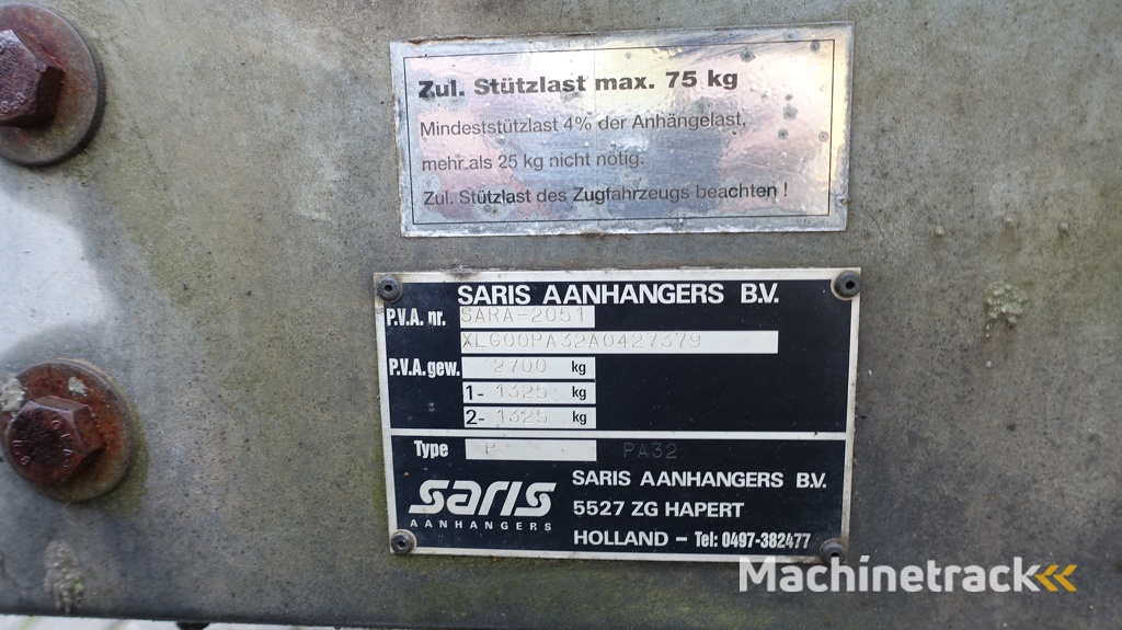 Saris P 406x204 2700 Kg met oprijplanken