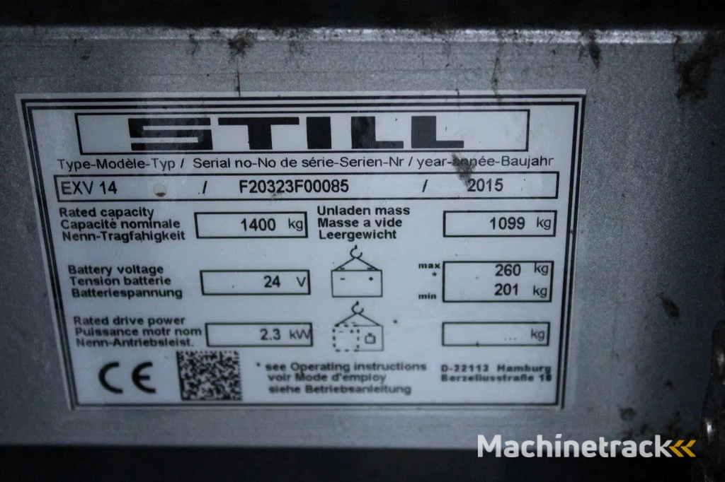 Still EXV14 stapelaar elektrische triplex freelift