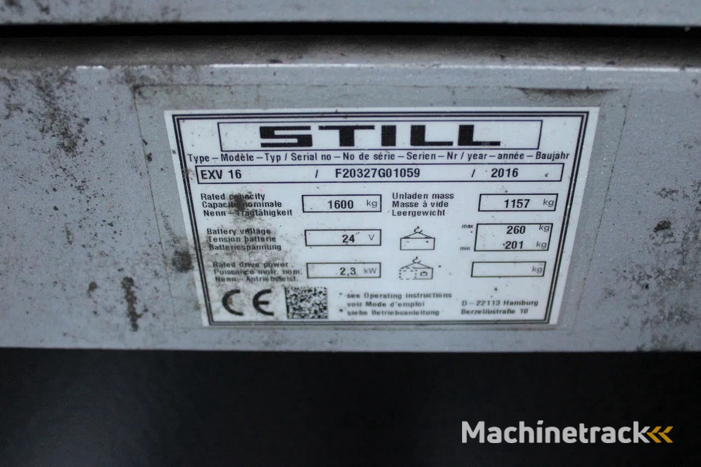 Still exv16 stapelaar nieuwe accu elektrische triplex freelift