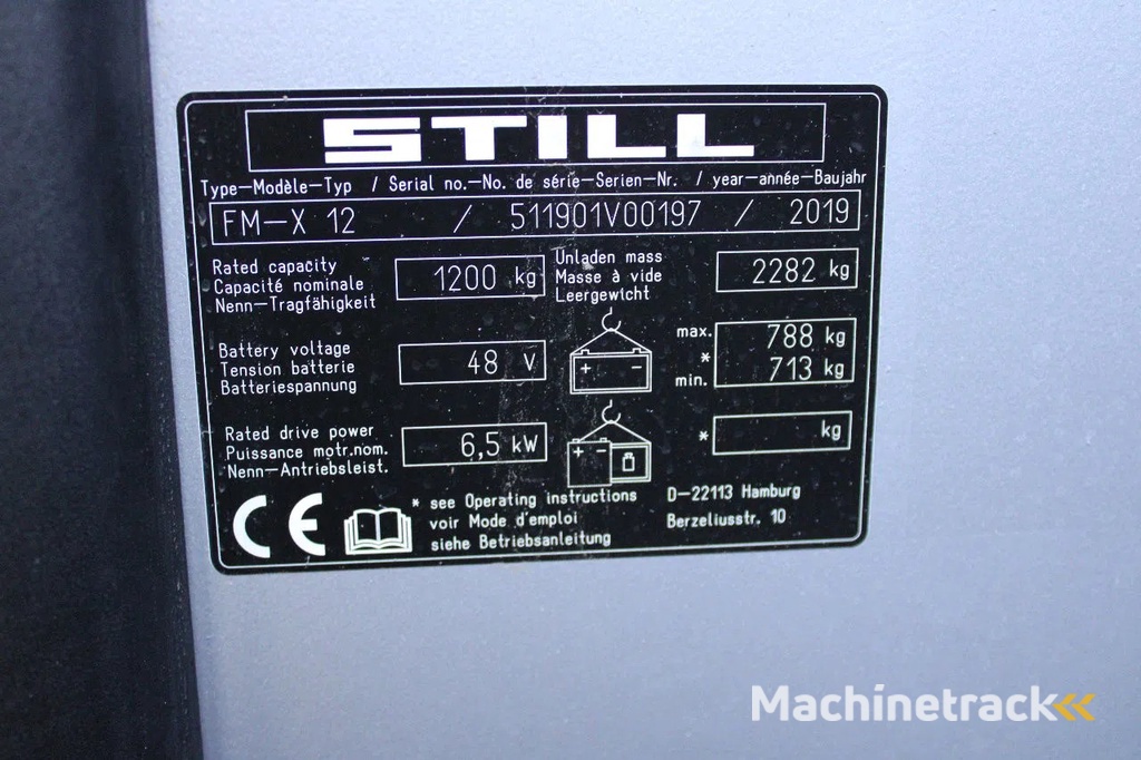 Still FM-X12 reachtruck elektrische triplex sideshift freelift