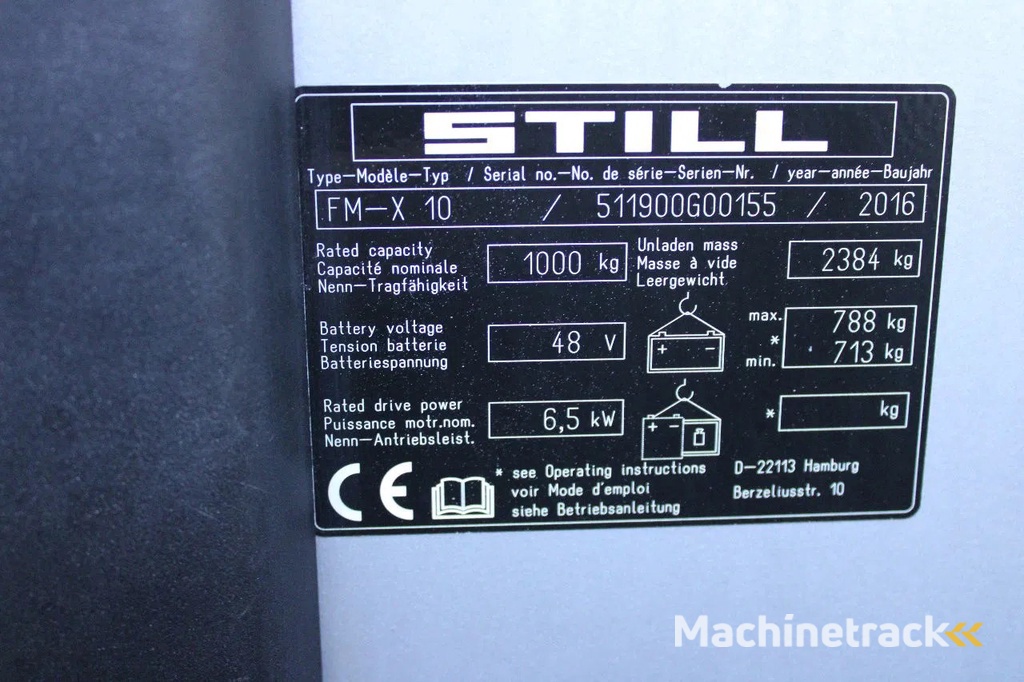 Still FM-X10 reachtruck elektrische triplex sideshift freelift