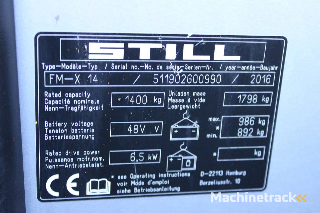 Still FM-X14 reachtruck elektrische triplex sideshift freelift