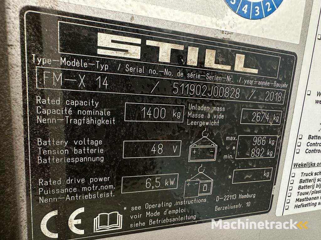VS-21964 Triplex reachtruck Still FMX14 BJ2018