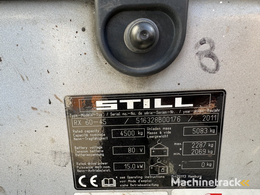 VS-22110 Elektrische Duplex heftruck Still RX60-45 Vorkenspreider