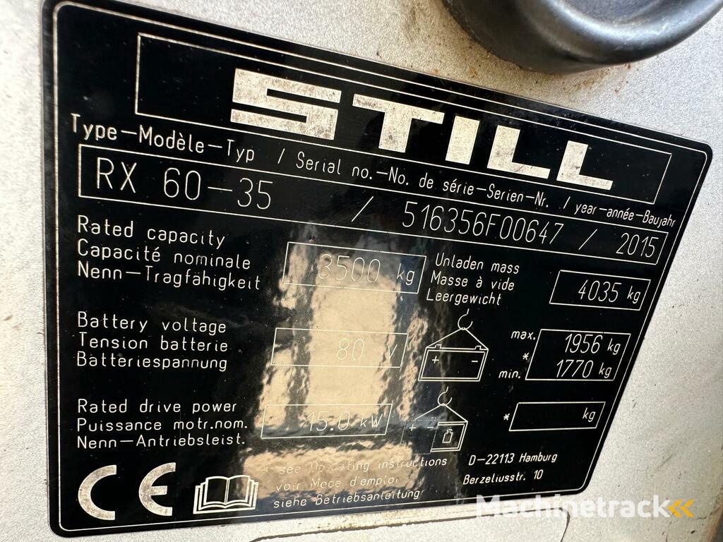 VS-22140 Elektrische triplex heftruck Still RX60-35 Vorkenspreider