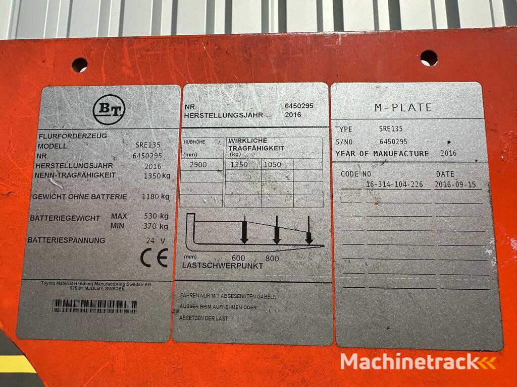 VS-22264 Elektrische zit-stapelaar BT 2900mm bj2016