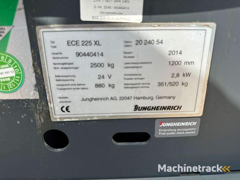VS-22352 Elektrische palletwagen Jungheinrich ECE 225 XL lange lepels