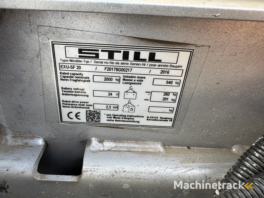 VS-22312 Elektrische palletwagen Still EXUSF20 bj2016