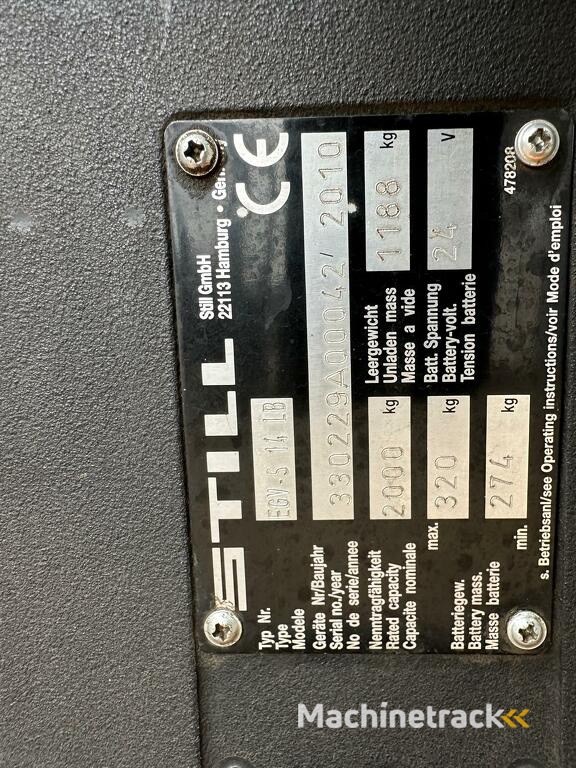 VS-22376 Elektrische triplex stapelaar Still EGVS14LB 4940mm initiele lift