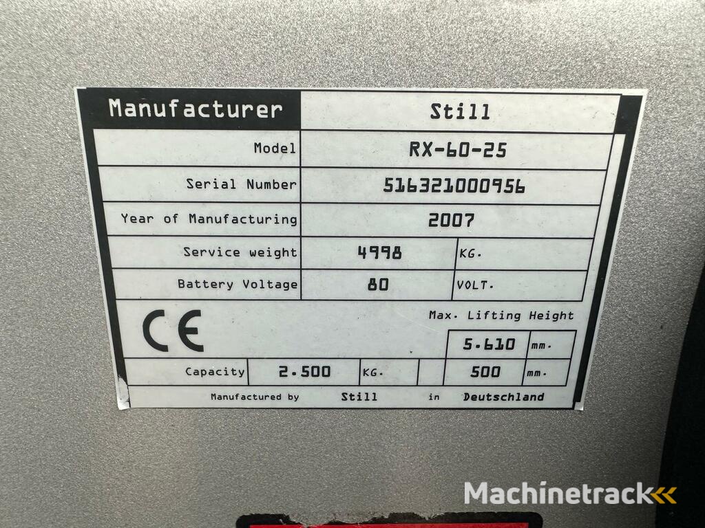 VS-22428 Elektrische Triplex heftruck Still RX60-25 Sidehift