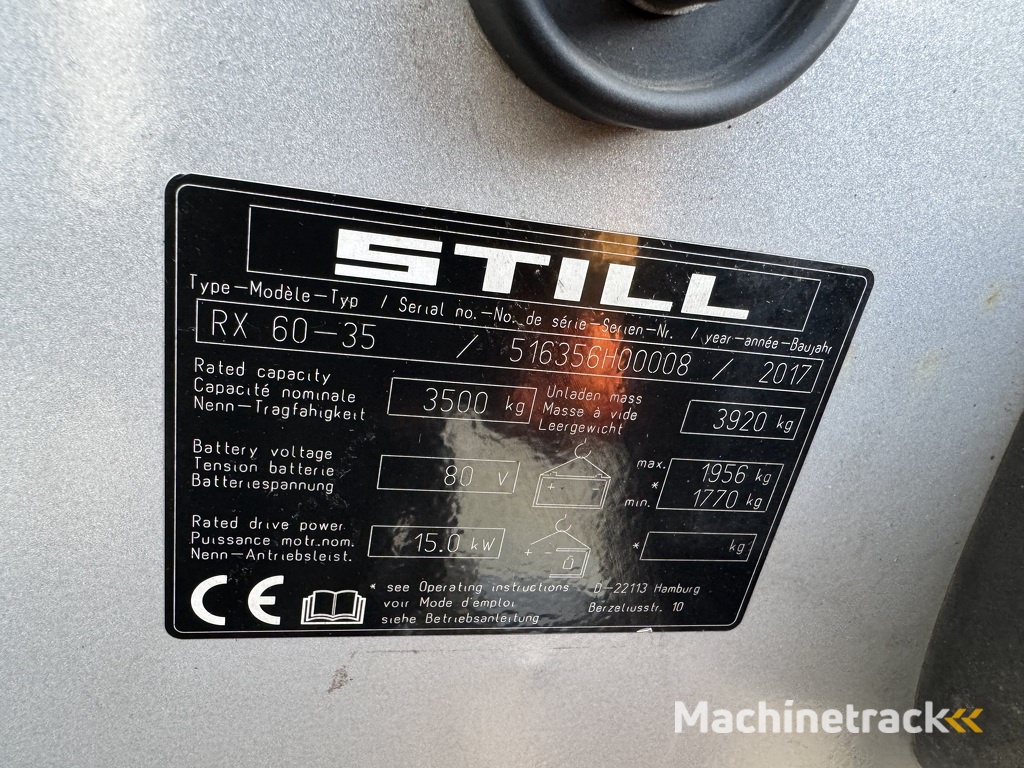 VS-22454 Elektrische triplex heftruck Still RX60-35 Hydraulic telescopic vorken