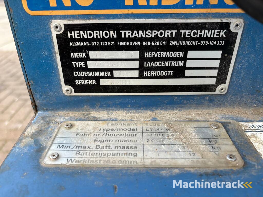 VS-22503 Elektrische loopheftruck Blue Giant 3700mm