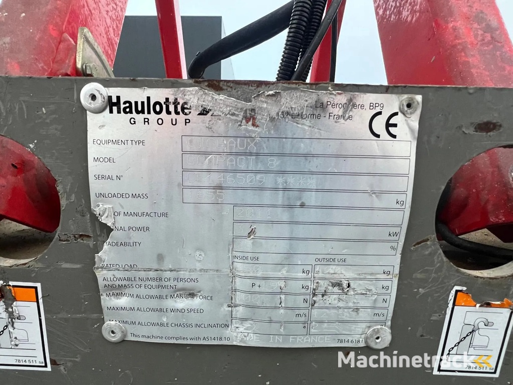 Haulotte Compact 8 hoogwerker - schaarlift - 8.2M hoogwerker - schaarlift - 8.2M