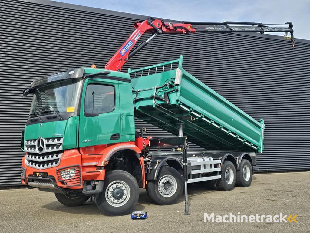 Mercedes AROCS 4145 / 8X6 / TIPPER + HMF CRANE