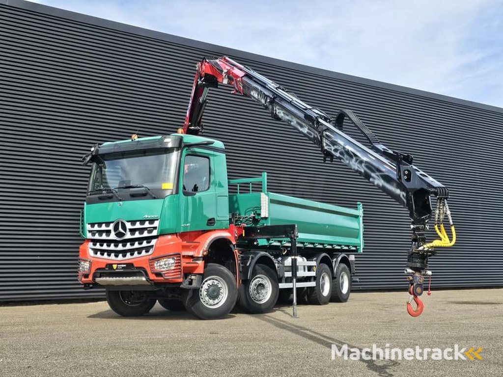 Mercedes AROCS 4145 / 8X6 / TIPPER + HMF CRANE