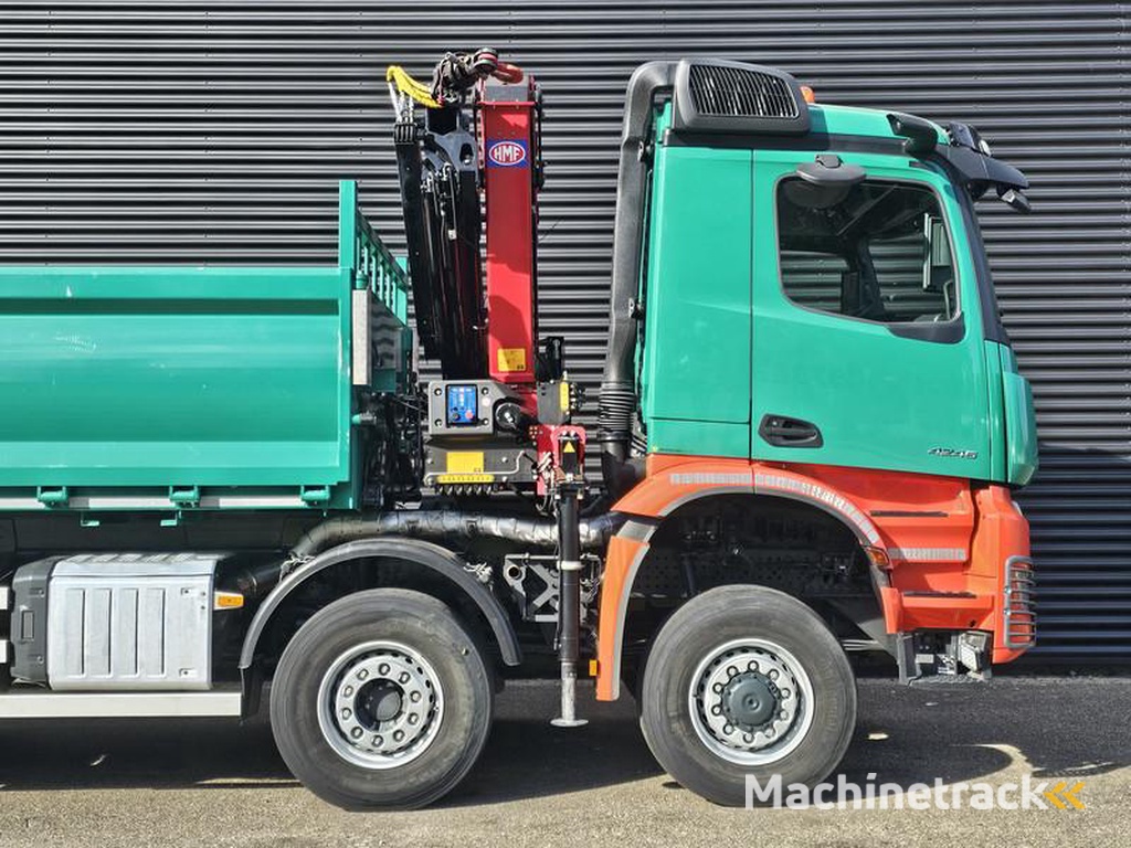 Mercedes AROCS 4145 / 8X6 / TIPPER + HMF CRANE