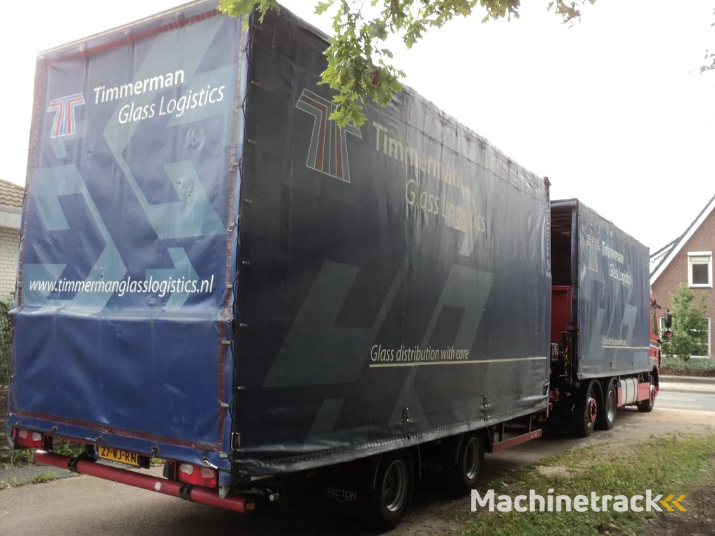 DAF CF 85.410 bakwagen met kraan en aanhanger