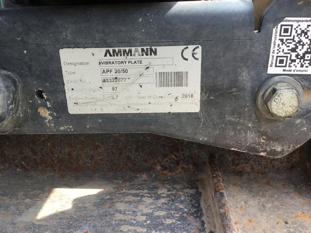 Gebruikte trilplaat Ammann APF 20/50