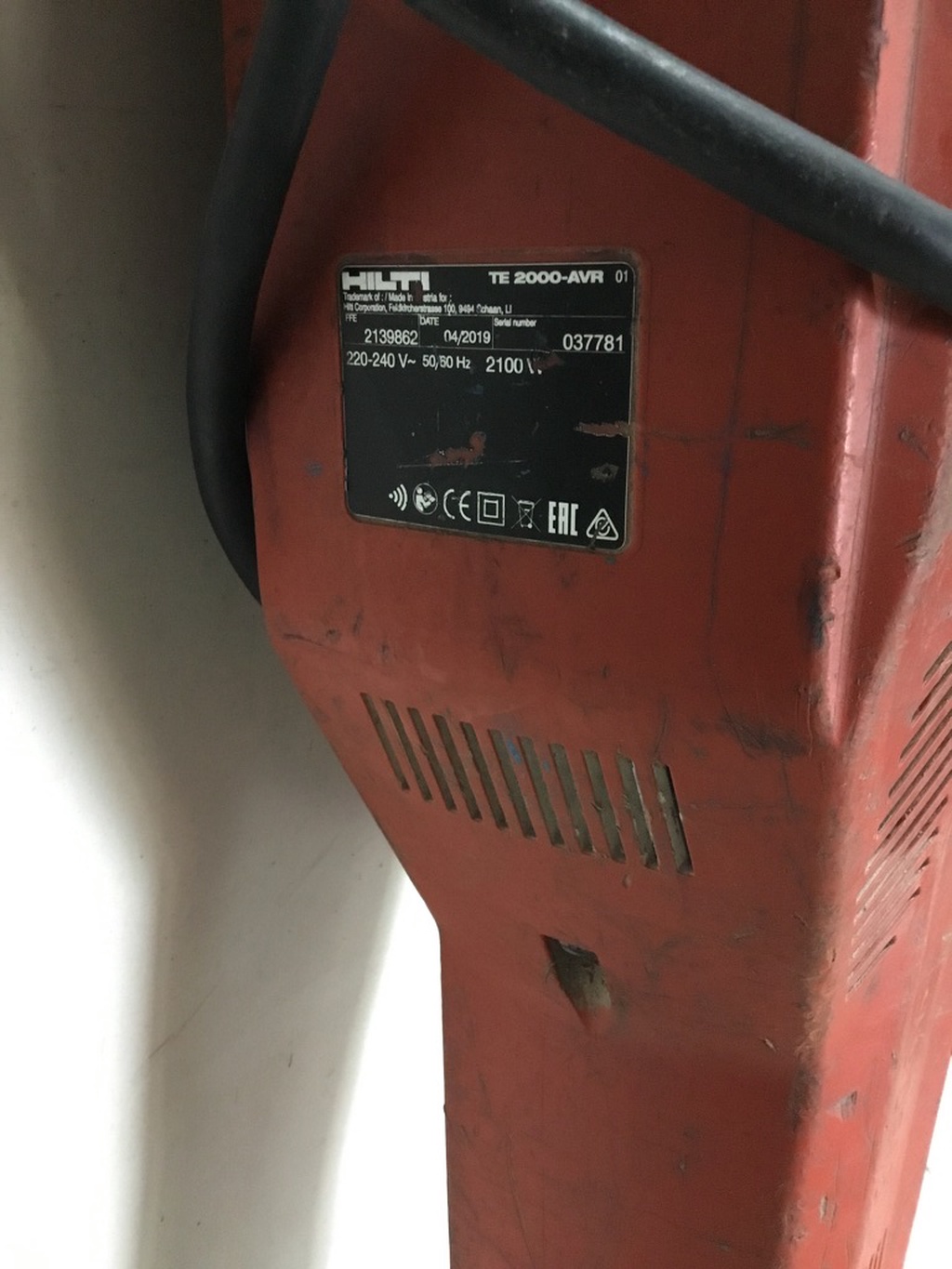Gebruikte breekhamer Hilti TE2000AVR