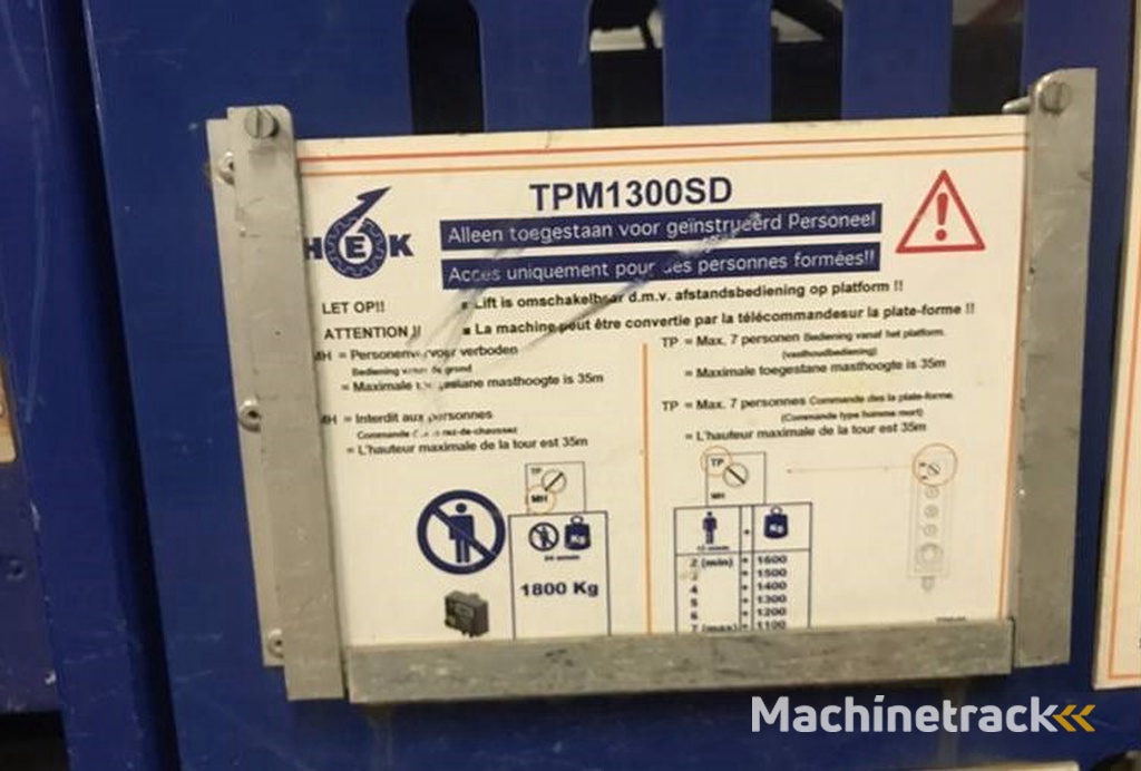 Hek Bouwlift TPM1300SD