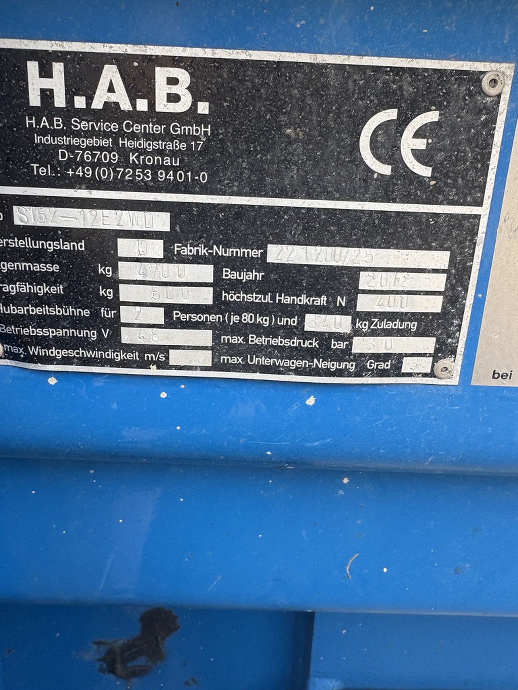 Hoogwerker schaarhoogwerker H.A.B. S152 12e