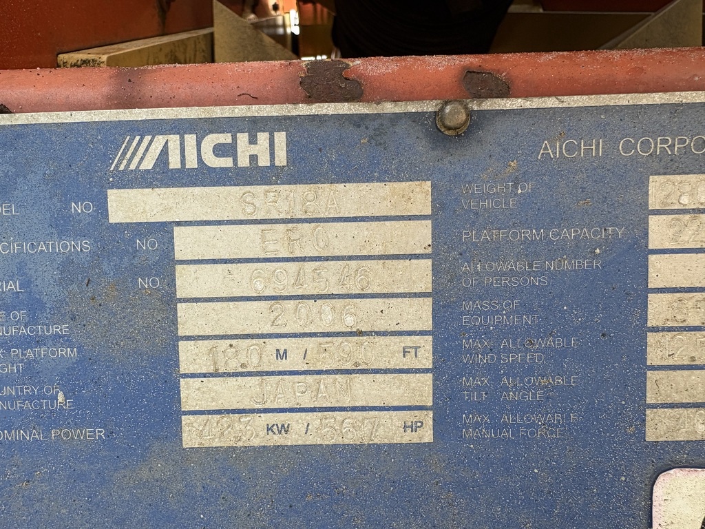 Hoogwerker rupshoogwerker aichi sr18