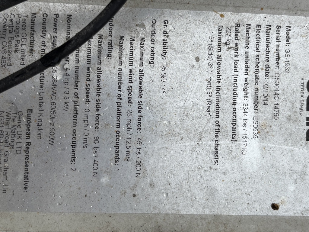 hoogwerker schaarhoogwerker genie 1932