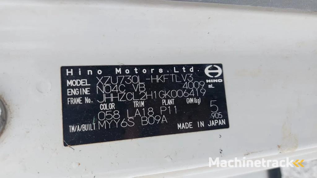 Hino XZU730L 8,5 TON GROSS