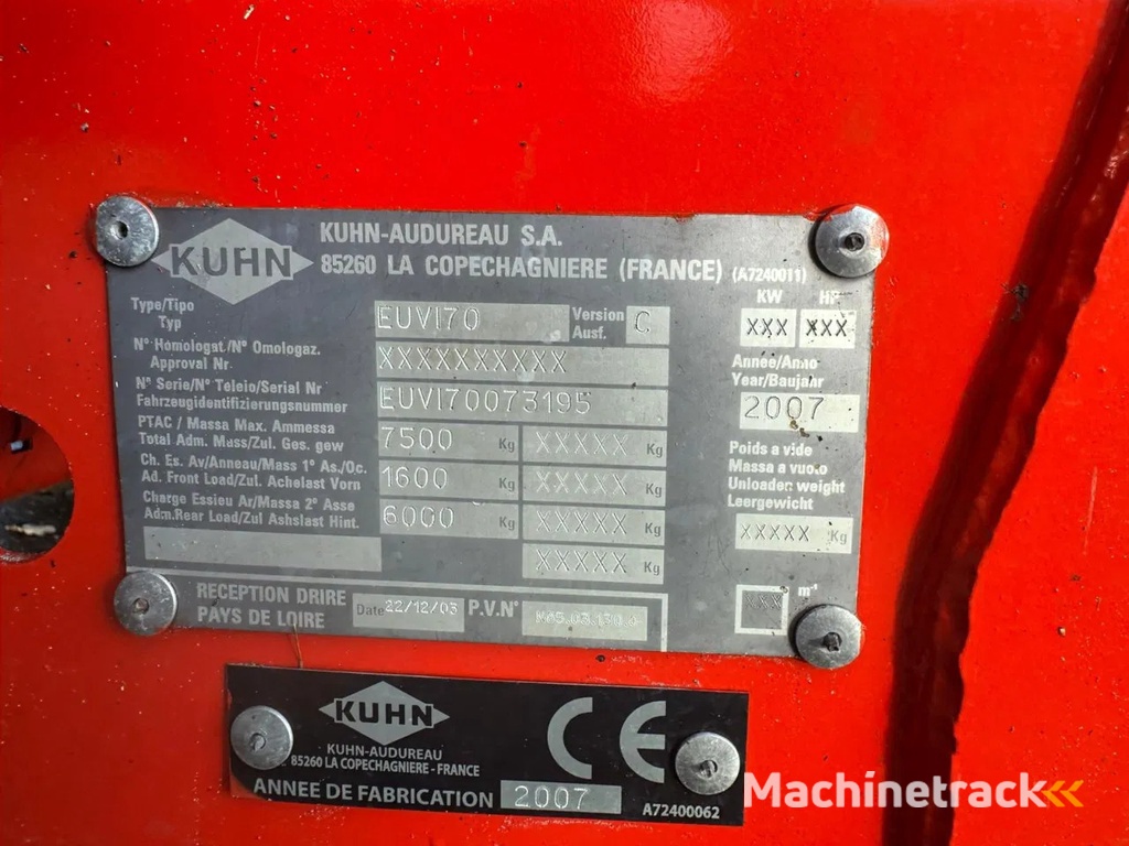 Kuhn EuroMix I Eurom170 12 m3 mengwagen