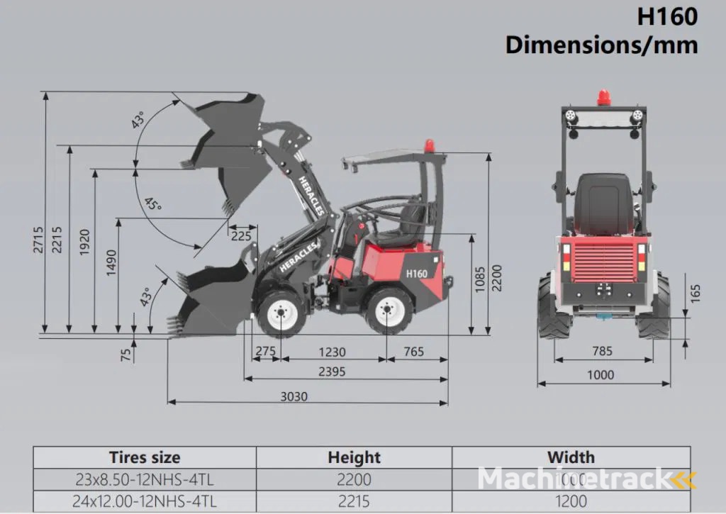 Heracles H160 pro mini shovel Nieuw