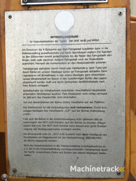 Fritz Metz Hoogwerker aanhangwagen