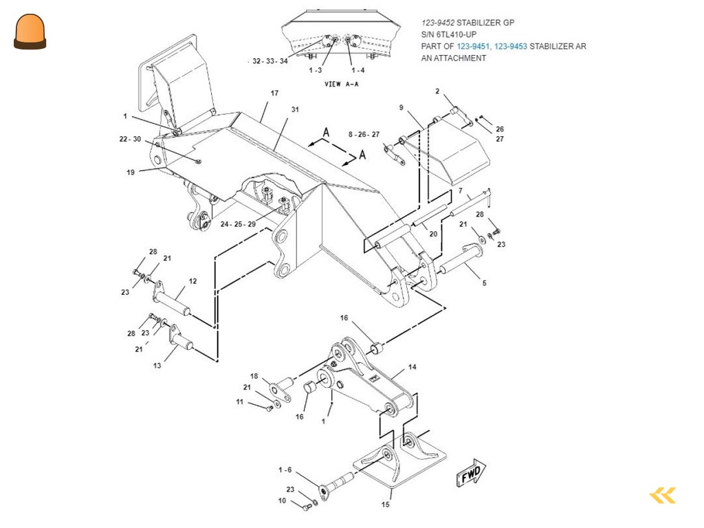 Caterpillar M312 stempelpoten (75602489)