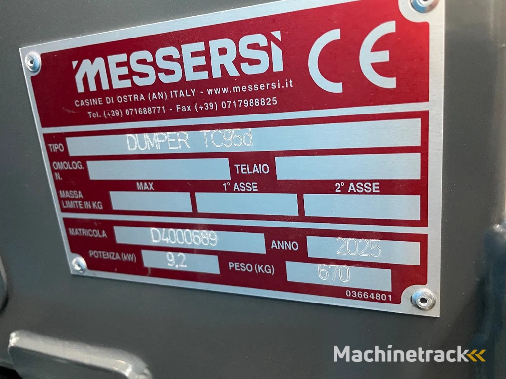 Messersi Nieuwe TC95D diesel rupsdumper met laadschep
