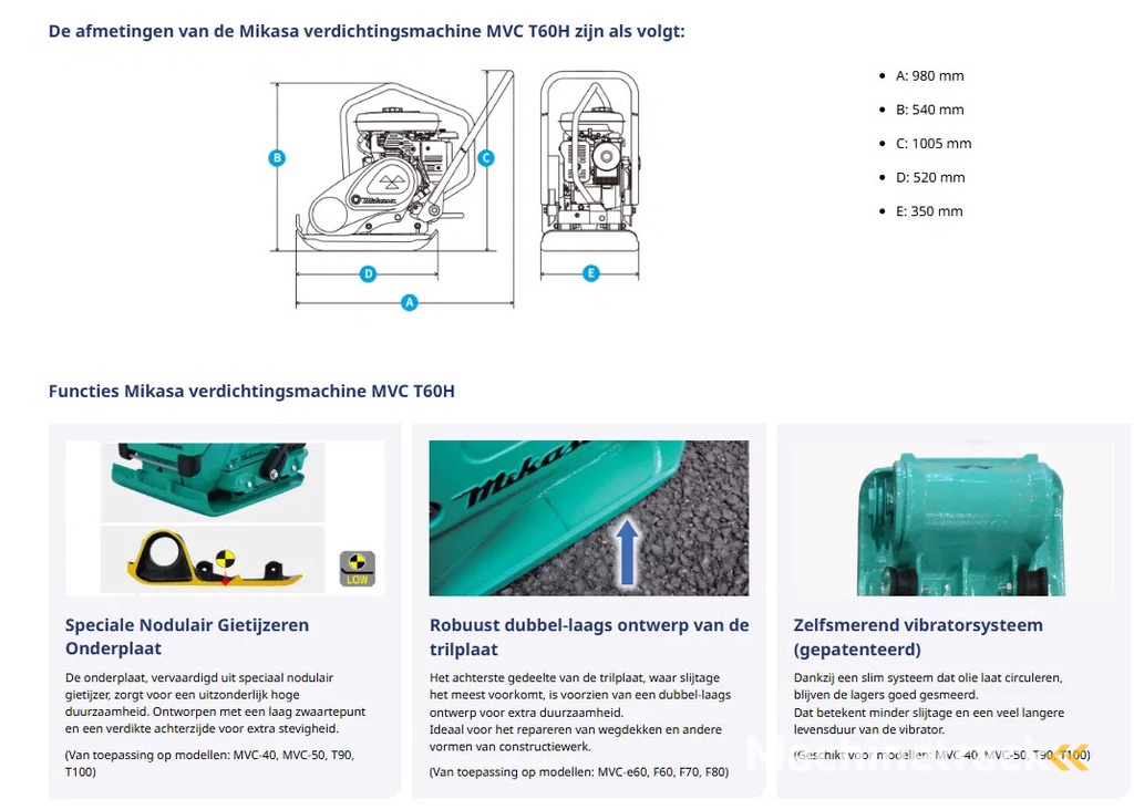 Mikasa MVC T60H Honda benzine Nieuw!