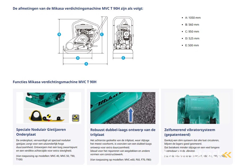 Mikasa MVC T90H trilplaat Nieuw!