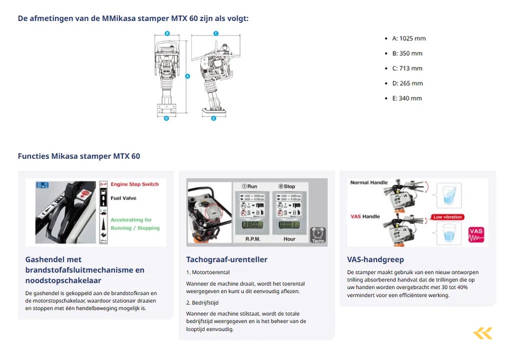 Mikasa Stamper MTX 60 stamper honda Nieuw!