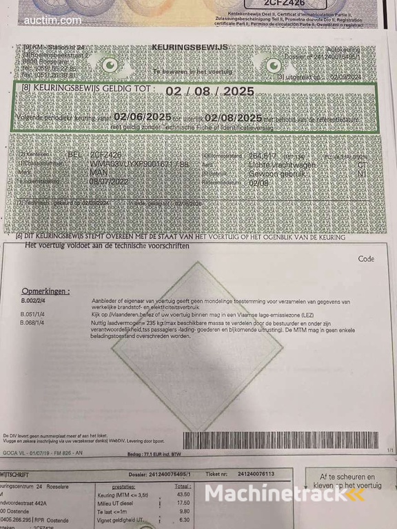 MAN TGE 3.180 2022 Gesloten bestelwagen